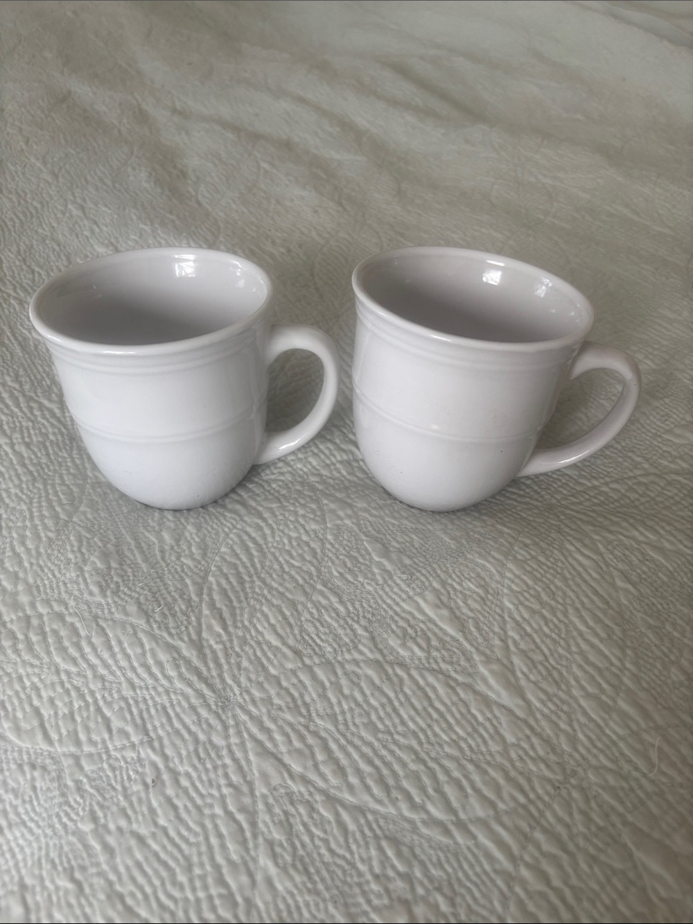Mainstays White Ceramic Coffee Mugs - Pair